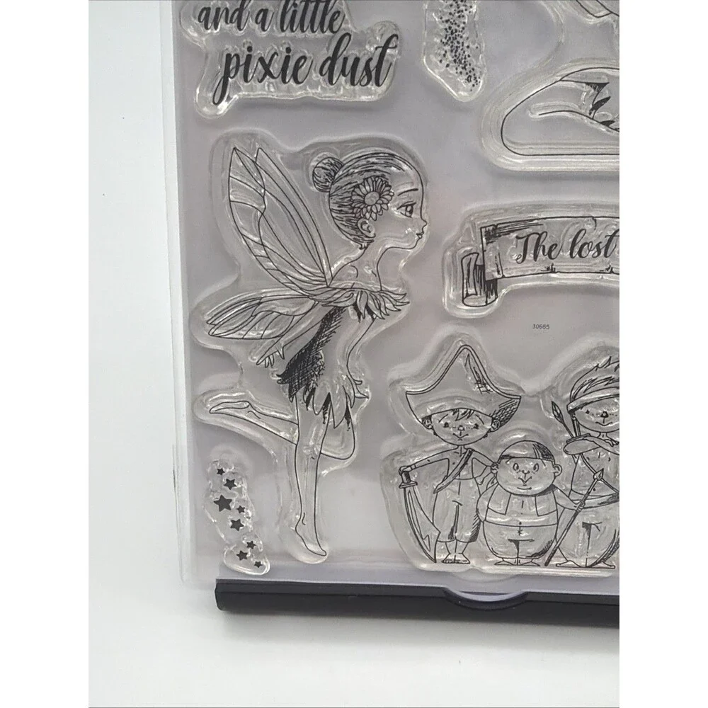 NEVERLAND Tinkerbell & Lost Boys CLEAR Rubber Stamps Set CIAO BELLA PS6015 New